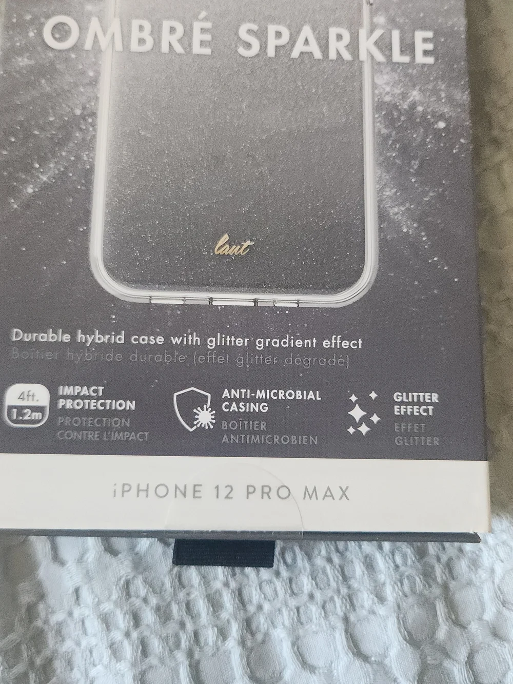 LAUT Ombré Sparkle Case for iPhone 12 Pro Max - Silver Gradient